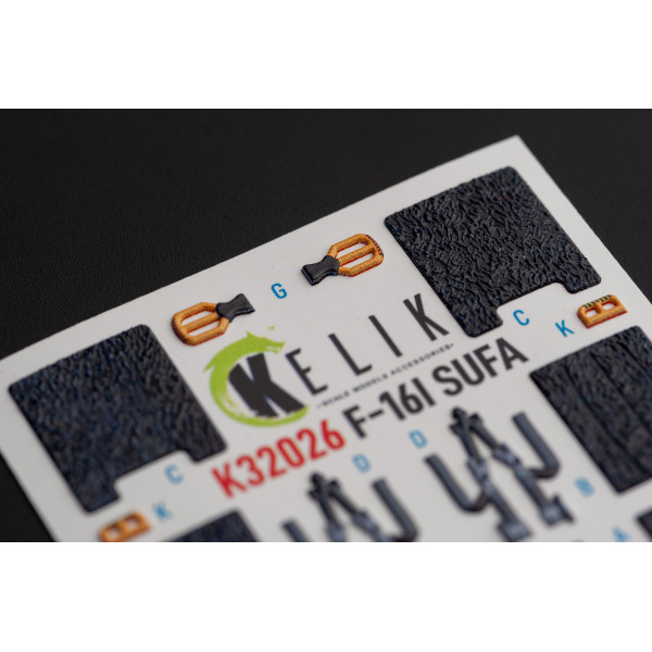 F-16I "Sufa" interior 3D decals for Academy 1/32 Kelik K32026