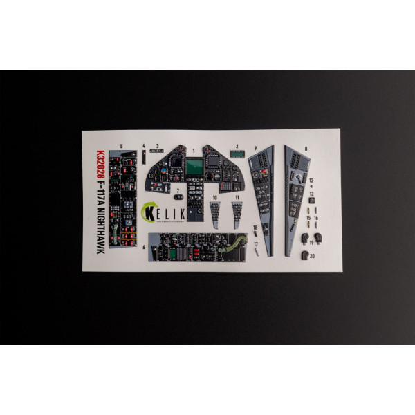 F-117A - Type 2 3D Декаль Інтер'єр для набору Trumpeter 1/32 Kelik K32028