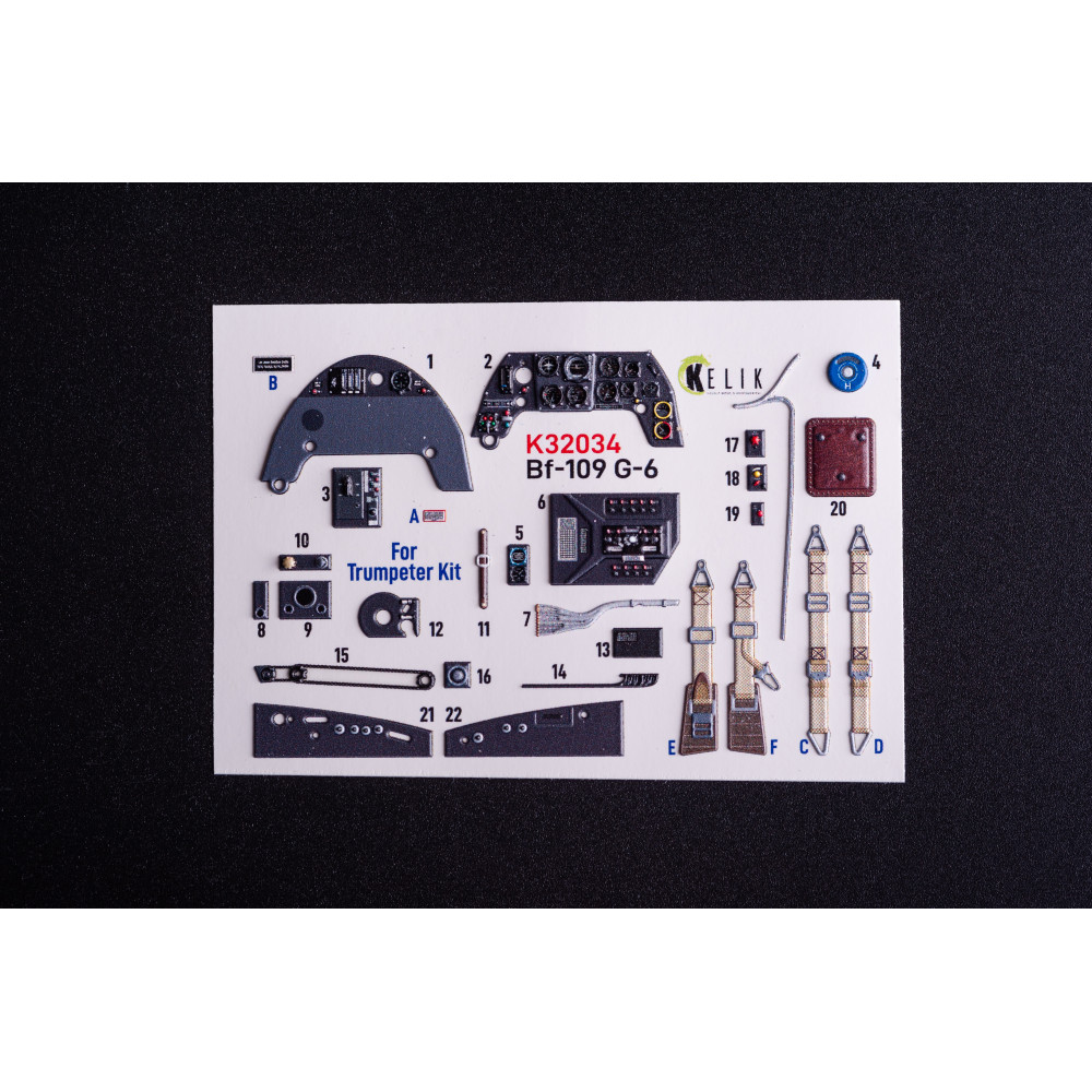 BF-109 G-6  - interior 3D decals for Trumpeter 1/32 Kelik K32034