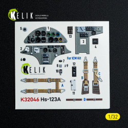 Hs-123A-1 - 3D Декаль ІНТЕР'ЄР для комплекту ICM 1/32 Kelik K32046