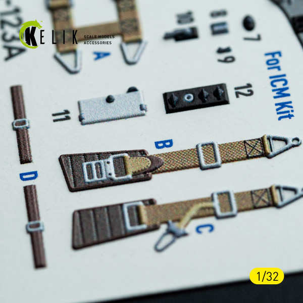 Hs-123A-1 - 3D Декаль ІНТЕР'ЄР для комплекту ICM 1/32 Kelik K32046