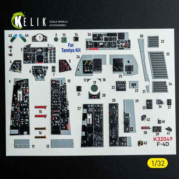 F-4D - 3D Декаль ІНТЕР'ЄР для комплекту Tamiya 1/32 Kelik K32049