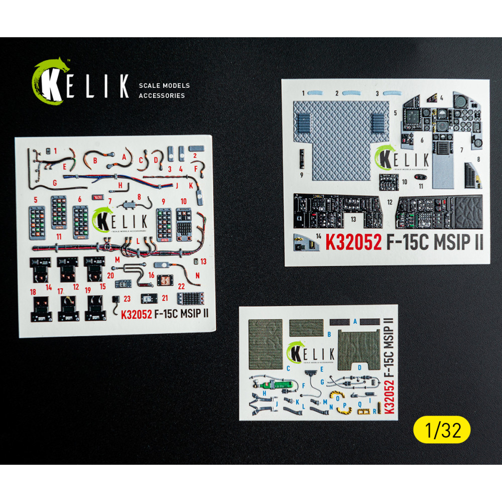F-15C MSIP II - interior 3D decals for Tamiya kit 1/32 Kelik K32052
