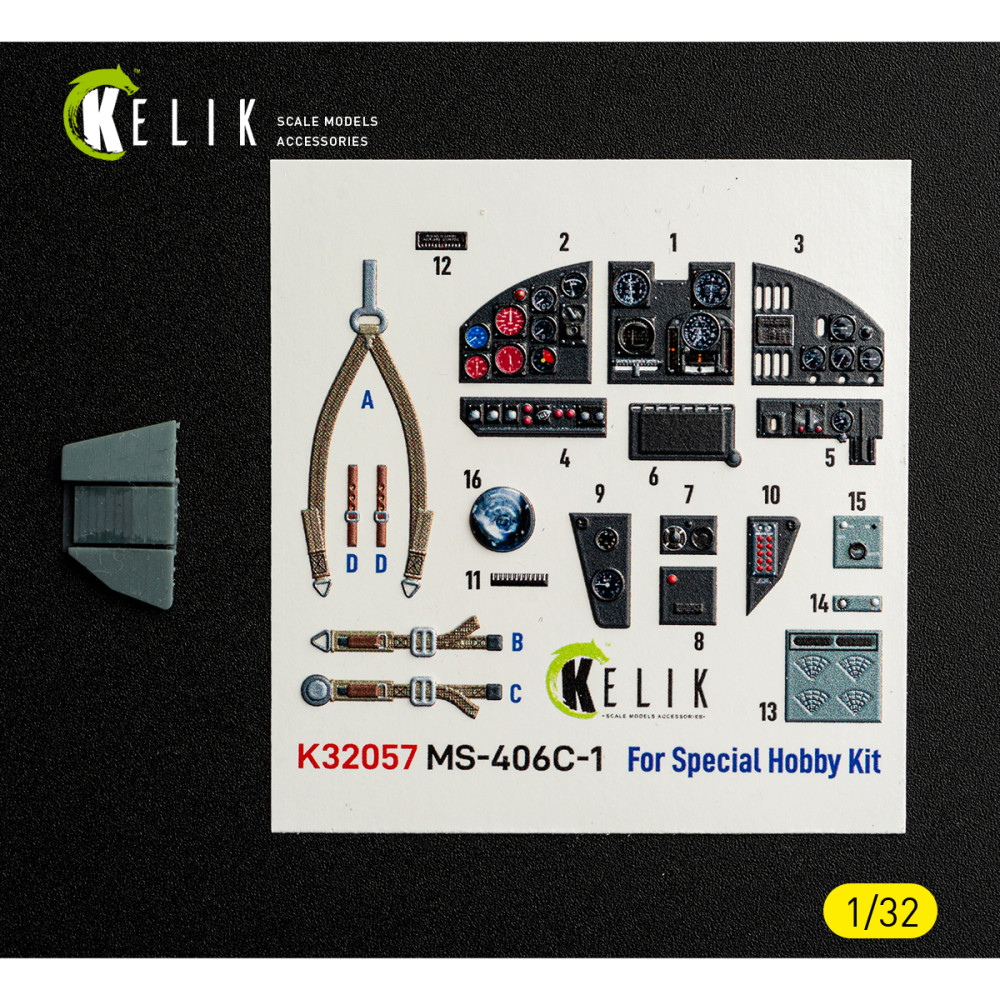 MS-406C-1 - 3D Декаль ІНТЕР'ЄР для комплекту Special Hobby 1/32 Kelik K32057