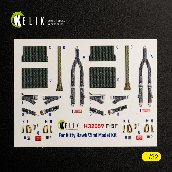F-5F - 3D Декаль ІНТЕР'ЄР для комплекту Kitty Hawk/Zimi models 1/32 Kelik K32059