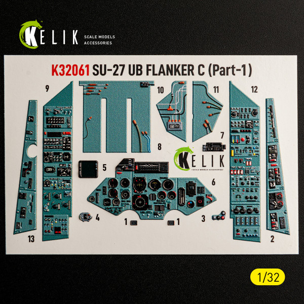 SU-27UB Flanker C - 3D Декаль ІНТЕР'ЄР для комплекту Trumpeter 1/32 Kelik K32061