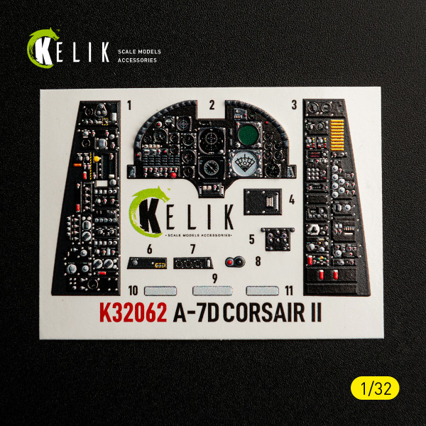 A-7D CORSAIR II  - 3D Декаль ІНТЕР'ЄР для комплекту Trumpeter 1/32 Kelik K32062