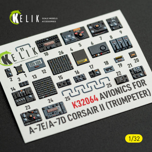 Avionics for A-7E/D CORSAIR II  - 3D Декаль ІНТЕР'ЄР для комплекту Trumpeter 1/32 Kelik K32064