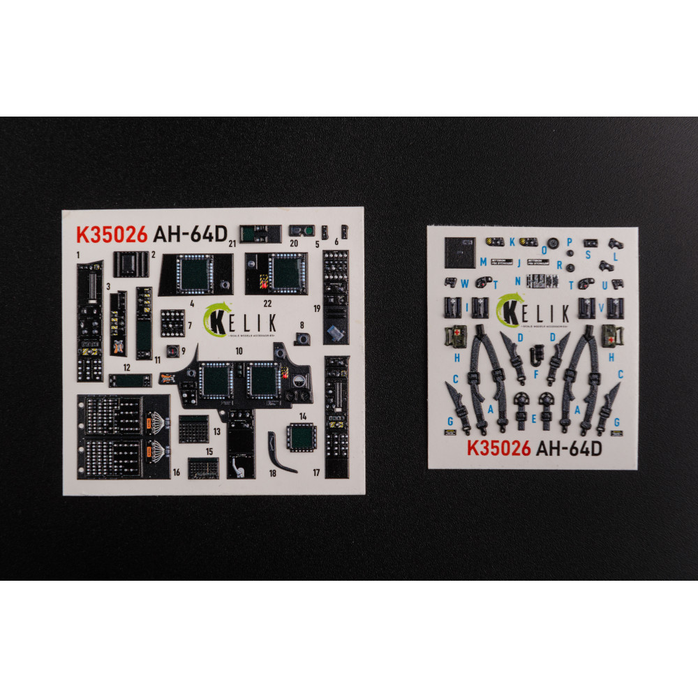 AH-64D Apache interior 3D decals for Meng kit 1/35 Kelik K35026