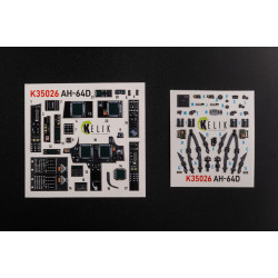 AH-64D Apache interior 3D decals for Meng kit 1/35 Kelik K35026