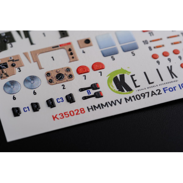 HMMWV M1097 3D Декаль Інтер'єр для набору ICM 1/35 Kelik K35028