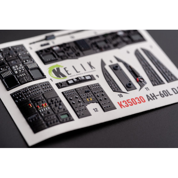 AH-60L DAP interior 3D decals for Academy kit 1/35 Kelik K35030