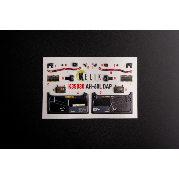 AH-60L DAP interior 3D decals for Academy kit 1/35 Kelik K35030