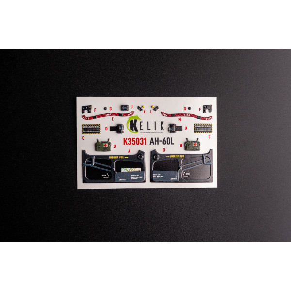 UH-60L interior 3D decals for Academy kit 1/35 Kelik K35031