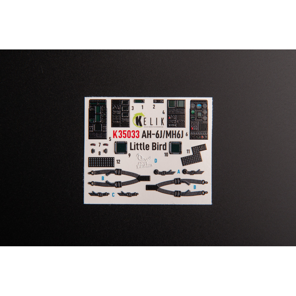 AH-6J/MH6J Little Bird interior 3D decals for Kitty Hawk kit 1/35 Kelik K35033