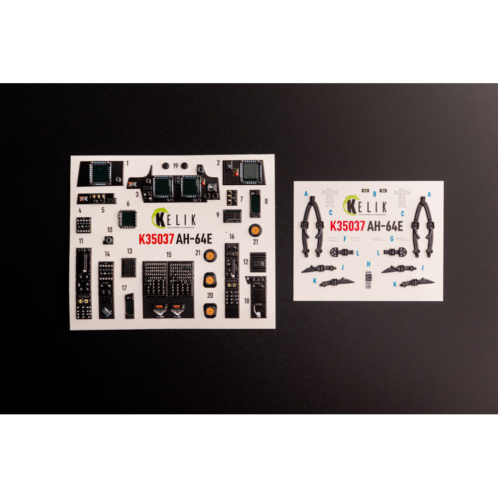 AH-64E Apache - interior 3D decals for Takom 1/35 Kelik K35037