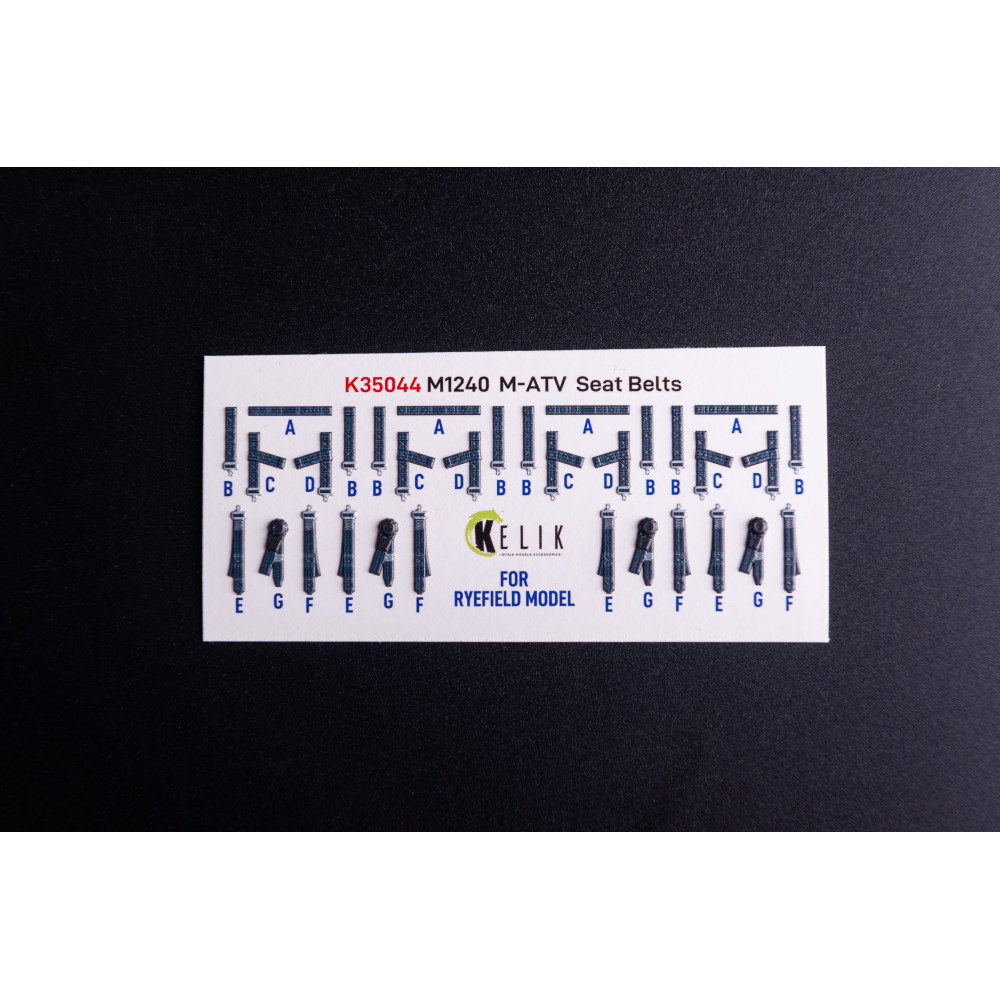 M1240A M-ATV seat belts - 3D Декаль Інтер'єр для набору RFM 1/35 Kelik K35044