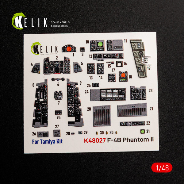 F-4B Декаль Інтер'єр для Tamiya  1/48 Kelik K48027