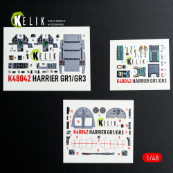 Harrier GR1/GR3 - interior 3D decals for Kinetic kit 1/48 Kelik K48042