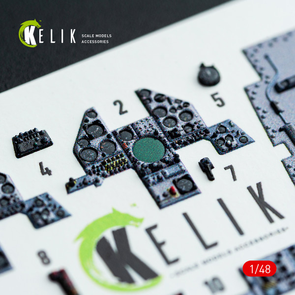 Harrier GR1/GR3 - interior 3D decals for Kinetic kit 1/48 Kelik K48042