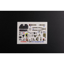 P-40N interior 3D decals for Academy kit 1/48 Kelik K48086