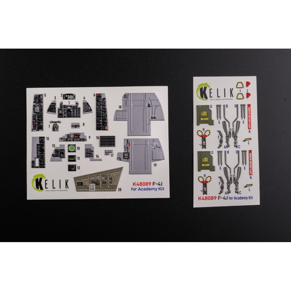 F-4J "Phantom II" interior 3D decals for Academy kit 1/48 Kelik K48089