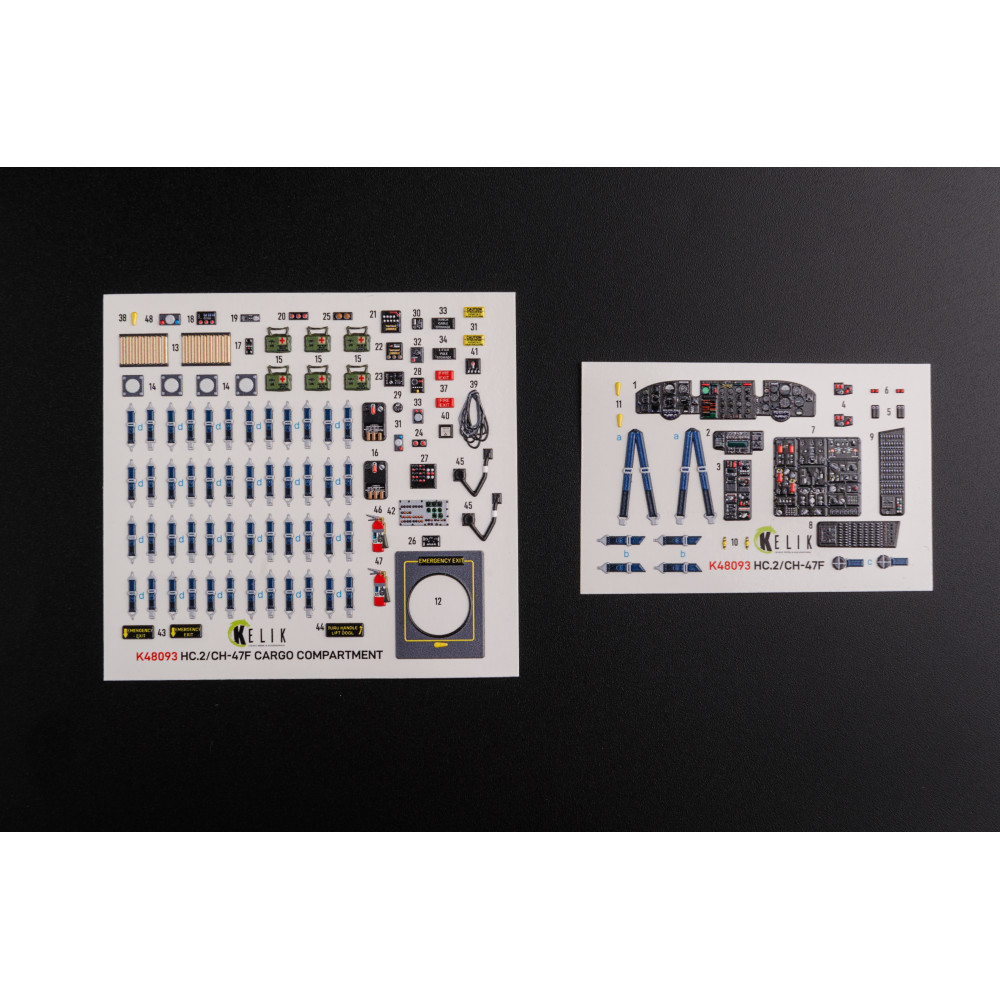 CH-47F interior 3D decals for Italeri kit 1/48 Kelik K48093