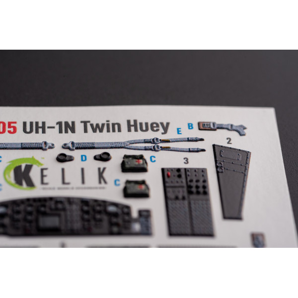 UH-1N "Twin Huey" 3D Декаль Інтер'єр для набору  Zimi Model/KittyHawk 1/48 Kelik K48105