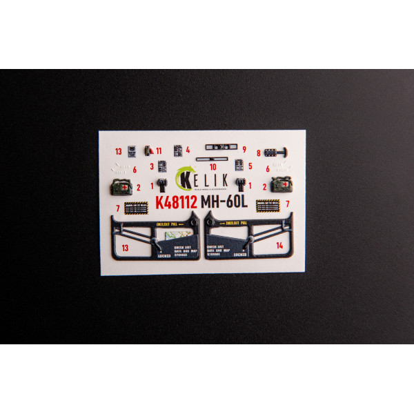 MH-60L Black Hawk  3D Декаль Інтер'єр для набору ICM 1/48 Kelik K48112
