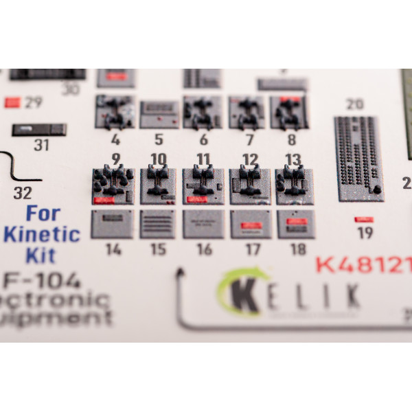 F-104 series Electrical Equipment  - 3D Декаль Інтер'єр для набору Kinetic 1/48 Kelik K48121