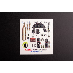 F4U-1A Corsair  - interior 3D decals for Magic Factory kit 1/48 Kelik K48122