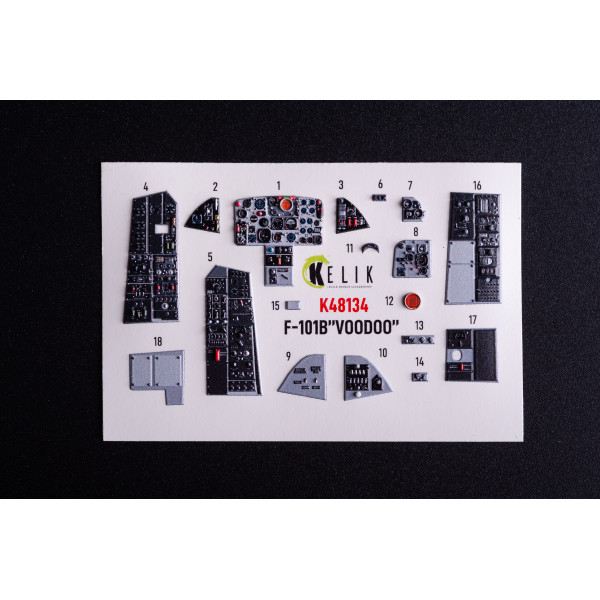 F-101B VooDoo - 3D Декаль Інтер'єр для набору  Zimi Model/KittyHawk 1/48 Kelik K48134