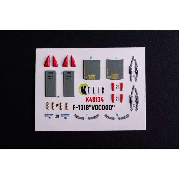 F-101B VooDoo - 3D Декаль Інтер'єр для набору  Zimi Model/KittyHawk 1/48 Kelik K48134