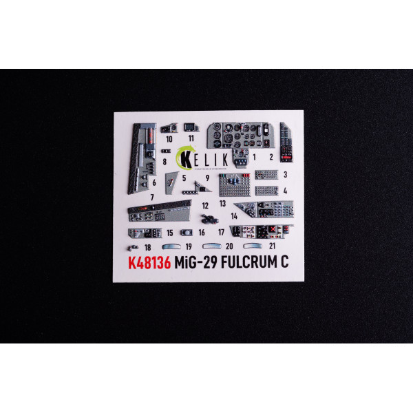 Mig-29C (9-13) Fulcrum - 3D Декаль Інтер'єр для набору  GWH 1/48 Kelik K48136