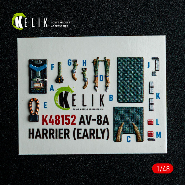 AV-8A HARRIER (Early) - 3D Декаль Інтер'єр для набору Kinetic 1/48 Kelik K48152