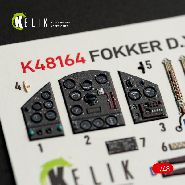 FOKKER D.XXI - 3D Декаль Інтер'єр для набору Special Hobby 1/48 Kelik K48164