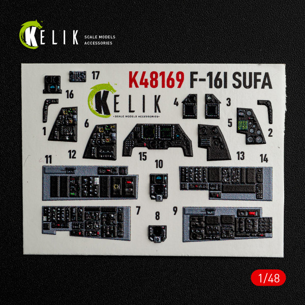 F-16I SUFA - 3D Декаль Інтер'єр для набору GWH 1/48 Kelik K48169