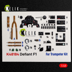 Defiant F1 - 3D Декаль Інтер'єр для набору Trumpeter 1/48 Kelik K48184