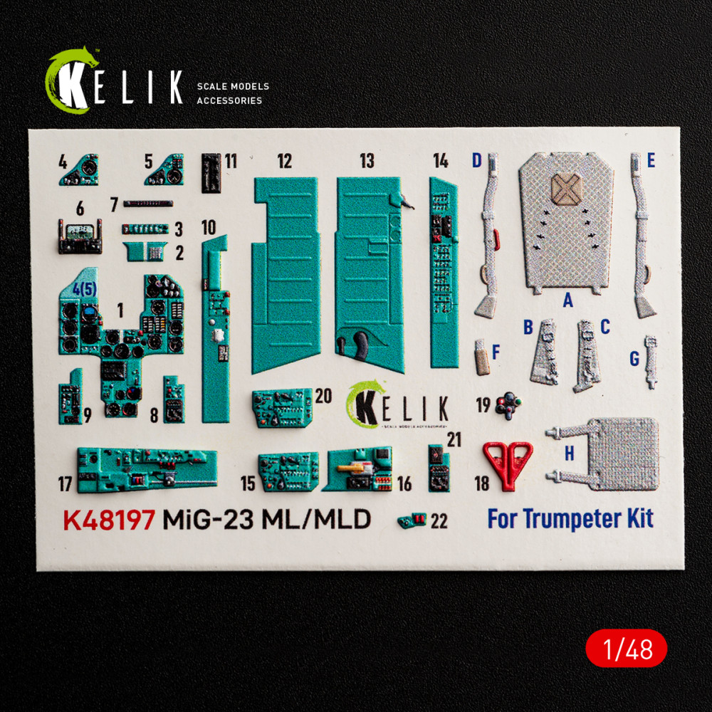 MiG-23 ML/MLD- 3D Декаль Інтер'єр для набору Trumpeter 1/48 Kelik K48197
