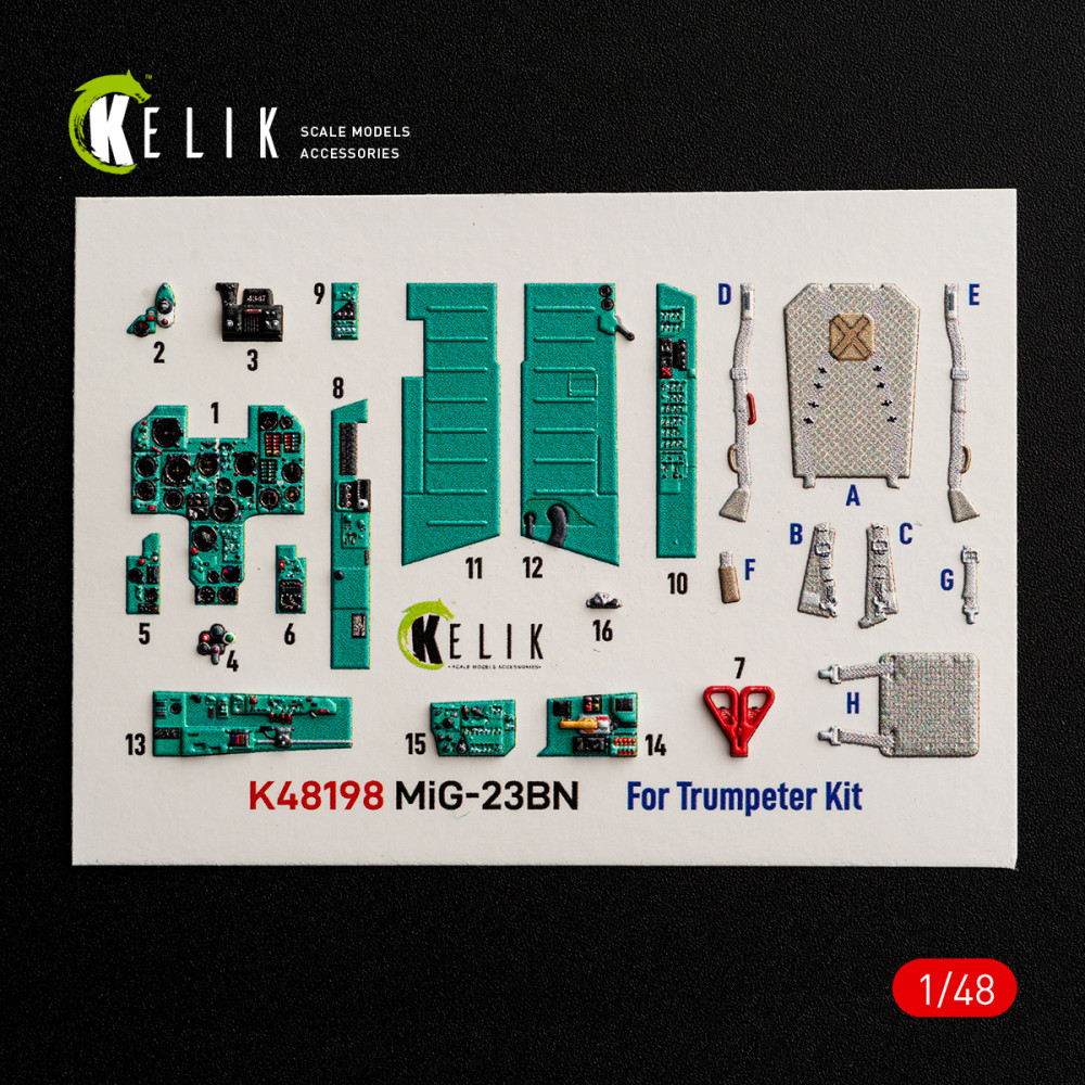 MiG-23BN- 3D Декаль Інтер'єр для набору Trumpeter 1/48 Kelik K48198