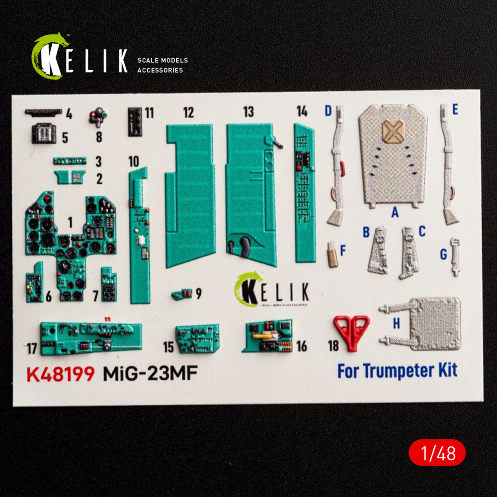 MiG-23MF- 3D Декаль Інтер'єр для набору Trumpeter 1/48 Kelik K48199