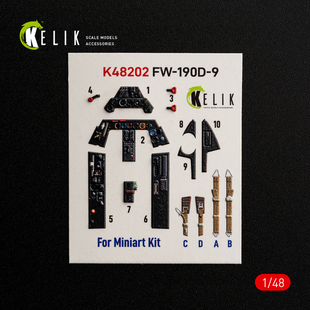 FW-190D-9 - 3D Декаль Інтер'єр для набору MiniArt 1/48 Kelik K48202