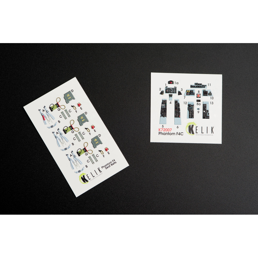F-4C "Phantom II" interior 3D decals for FineMolds kit 1/72 Kelik K72007