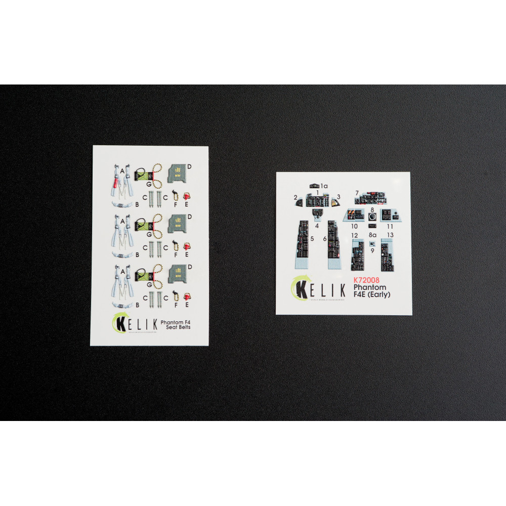 F-4E  "Phantom II" interior 3D decals for FineMolds kit 1/72 Kelik K72008