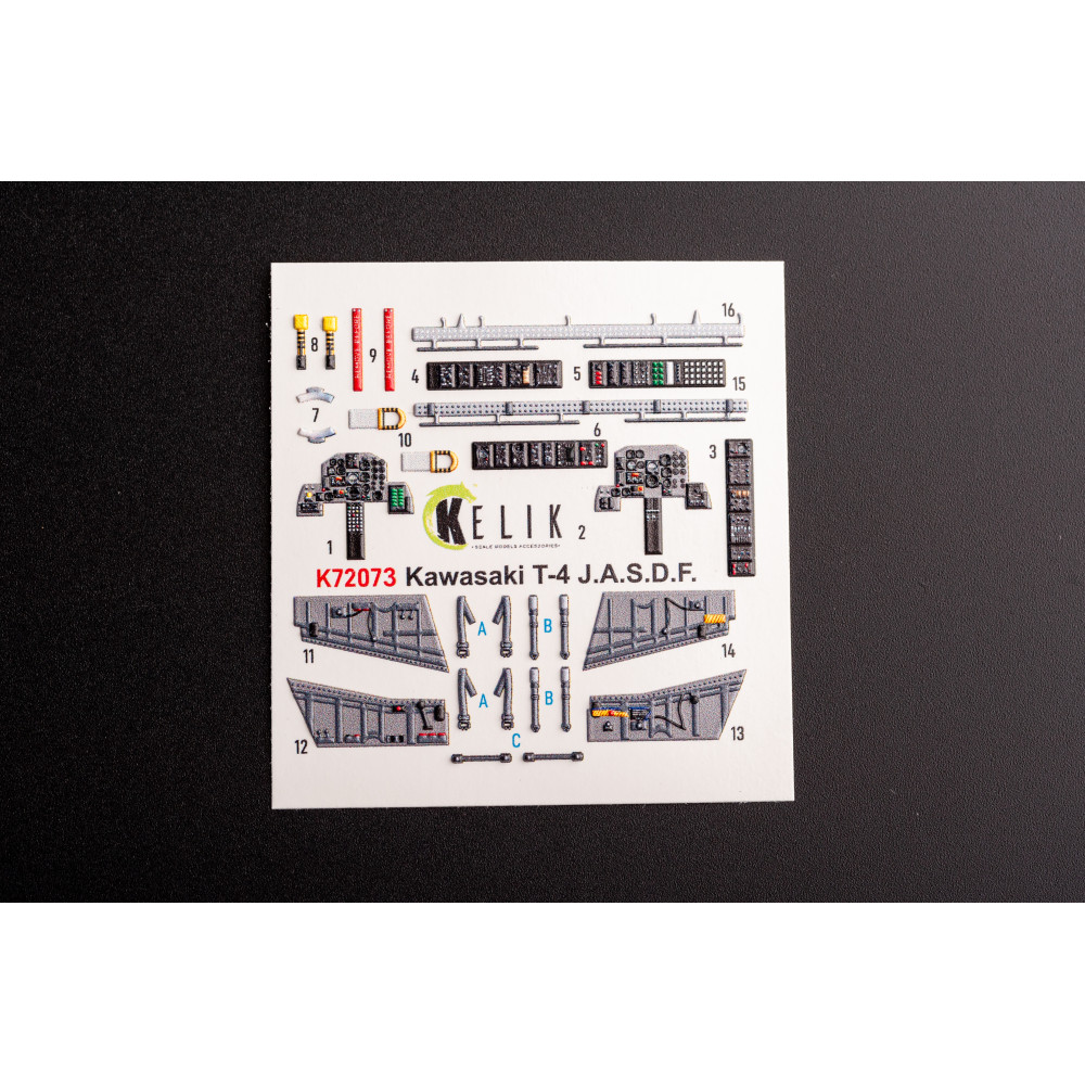 Kawasaki T-4 interior 3D decals for Hasegawa 1/72 Kelik K72073
