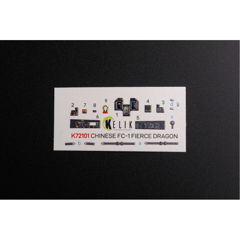 Chinese FC-1 Fierce Dragon interior 3D decals for Trumpeter kit 1/72 Kelik K72101