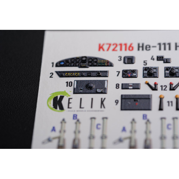 He-111 H6 3D Декаль Інтер'єр для набору Airfix 1/72 Kelik K72116
