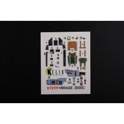 Mirage 2000C interior 3D decals for ModelSvit kit 1/72 Kelik K72119