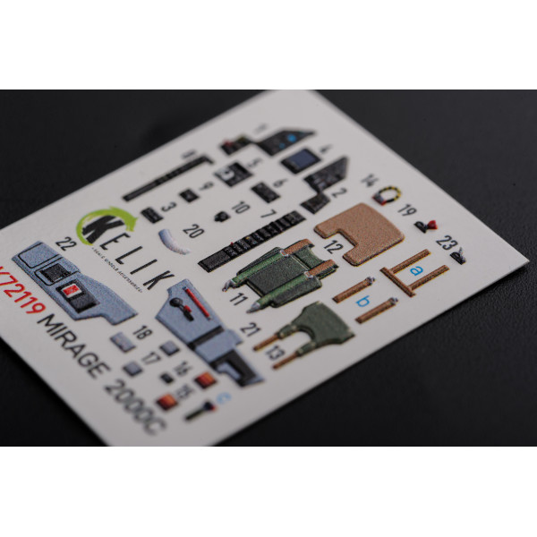 Mirage 2000C interior 3D decals for ModelSvit kit 1/72 Kelik K72119