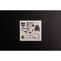 P-40K  - interior 3D decals for Special Hobby kit 1/72 Kelik K72154